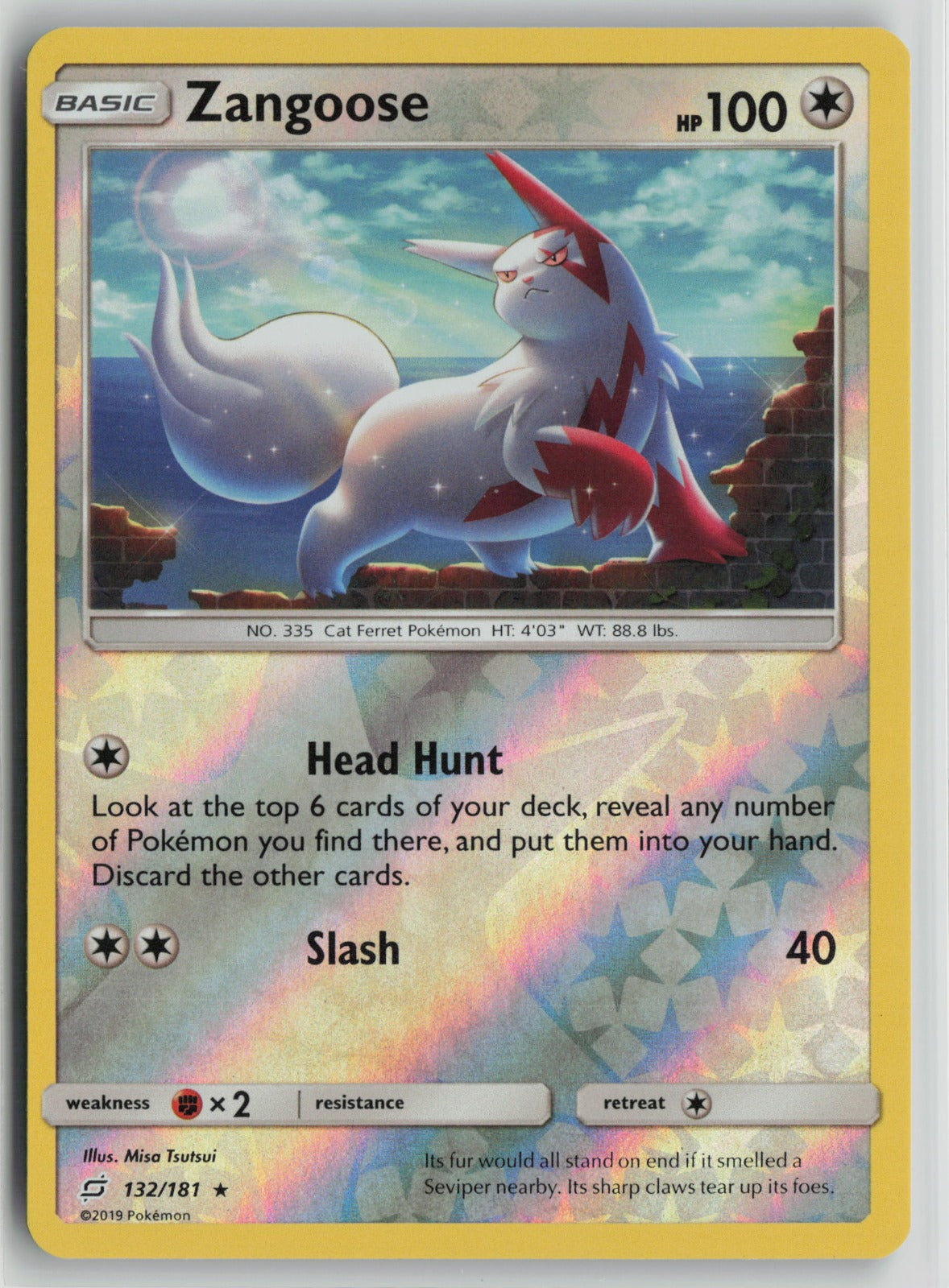 Zangoose Holo Rare SM9 132/181 NM