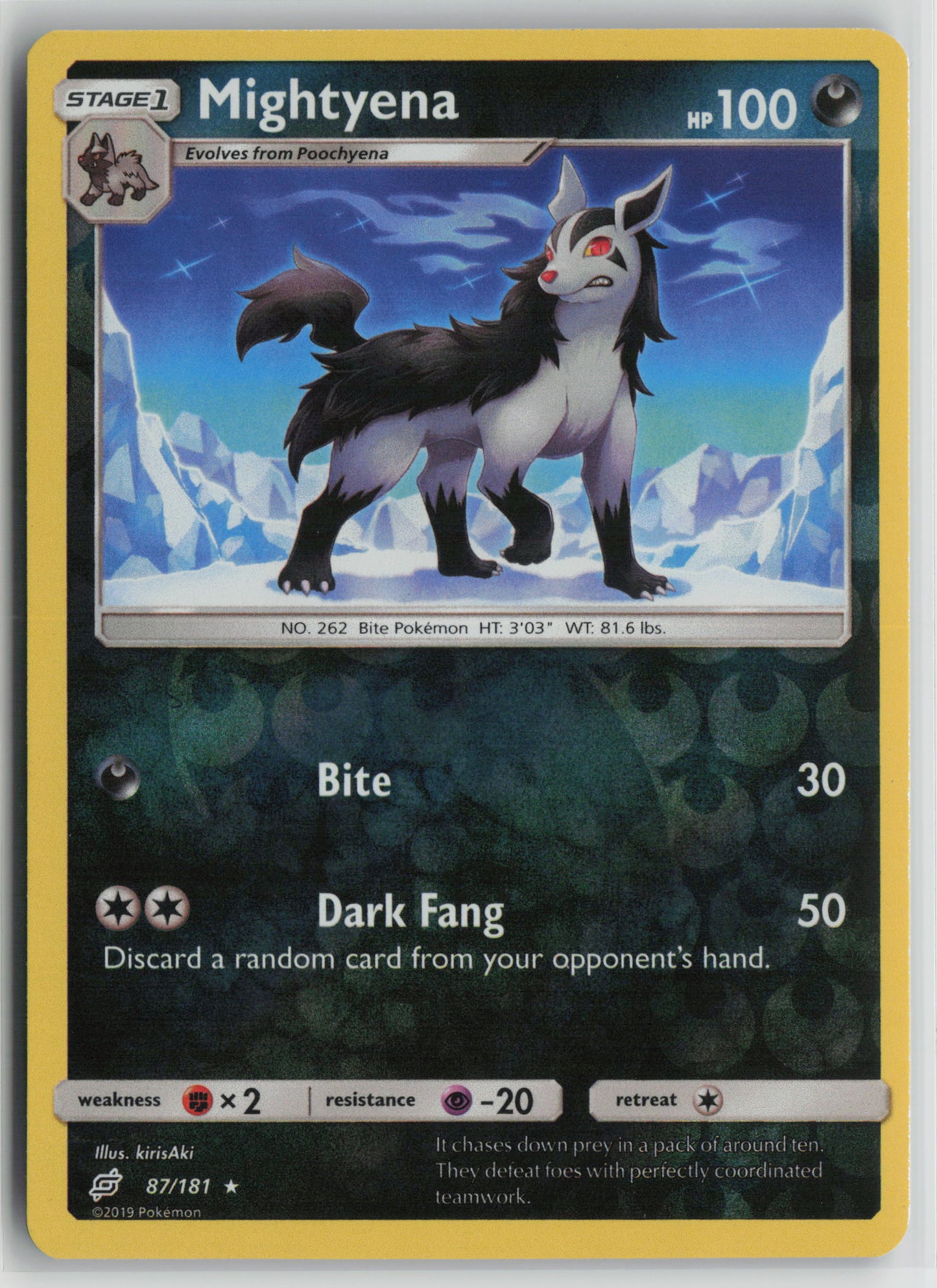 Mightyena Rare SM Reverse - Team Up 87/181 NM