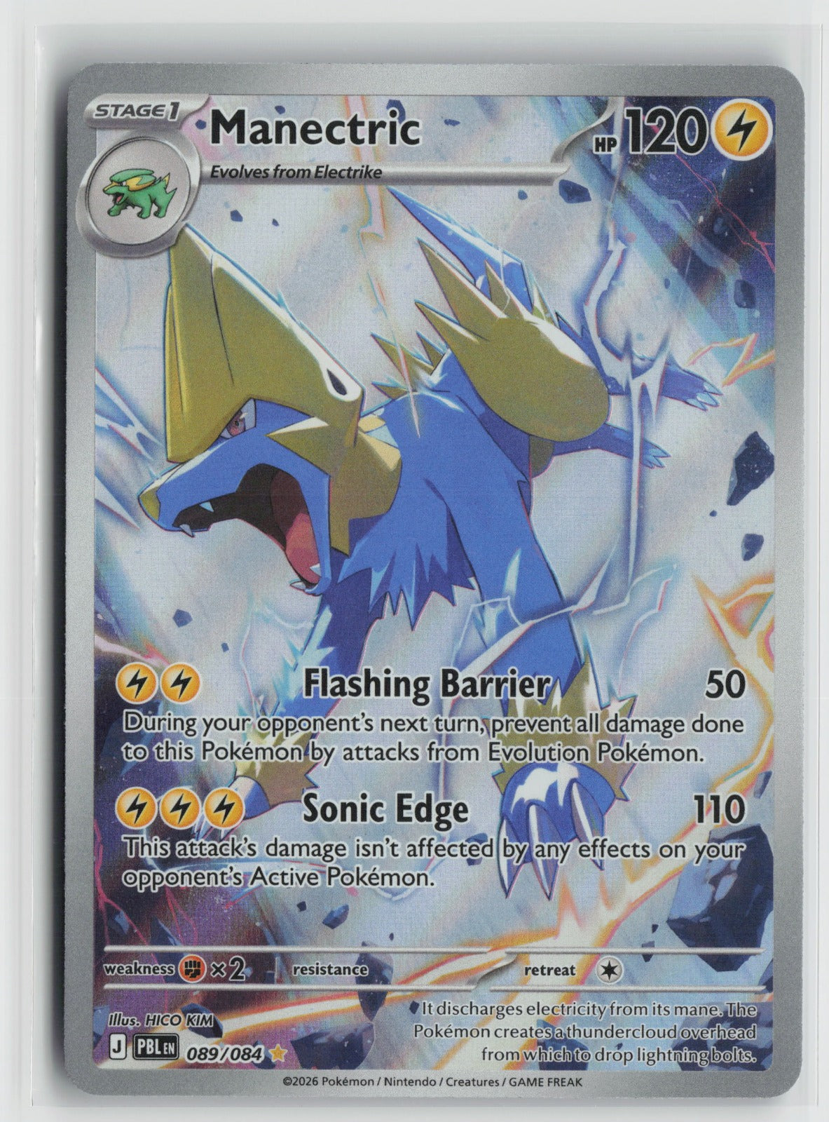 Manectric Illustration Rare Holo PBL 089/084 NM