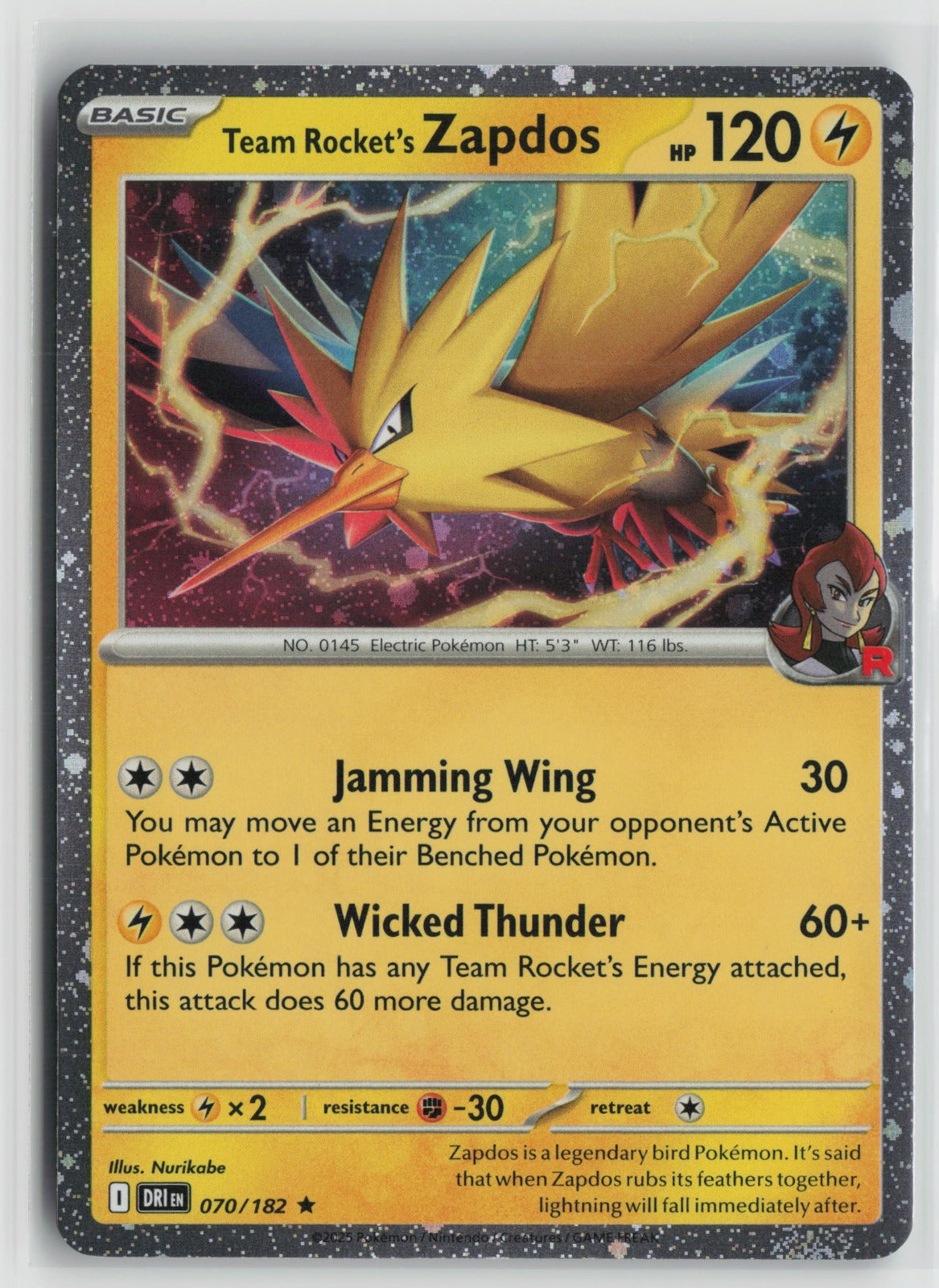 Team Rocket's Zapdos - (Cosmos Holo) Promo Holo MCAP 070/182 NM