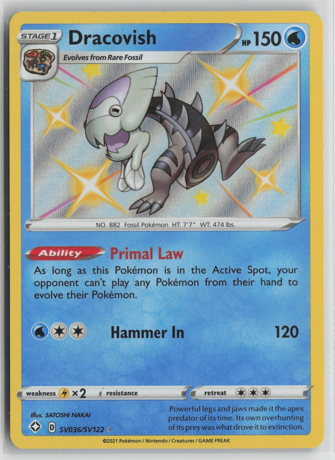 Dracovish Shiny Holo Rare Holo SHFSV SV036/SV122 NM