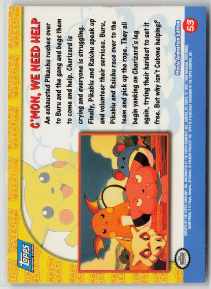 Topps C'mon, We Need Help Pikachu's Vacation #53 NM (Back)