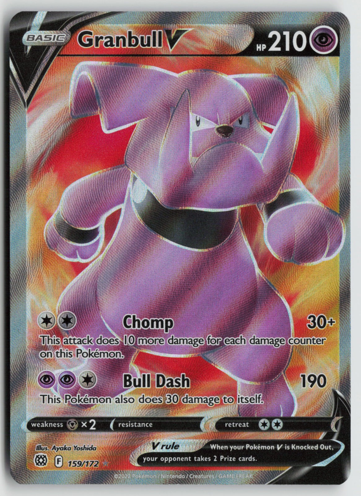 Granbull V (Full Art) Ultra Rare Holo SWSH09 159/172 NM