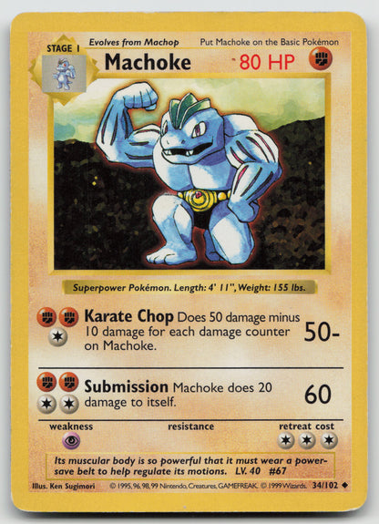 Machoke Uncommon Unlimited BSS 034/102 MP