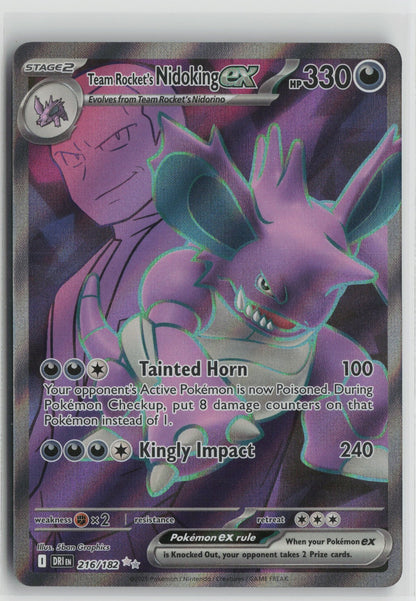 Team Rocket's Nidoking ex - Ultra Rare Holo DRI 216/182 NM