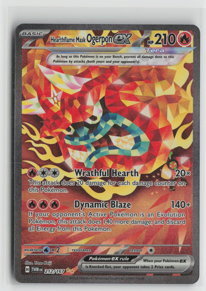 Hearthflame Mask Ogerpon ex Special Illustration Rare Holo TWM 212/167 NM
