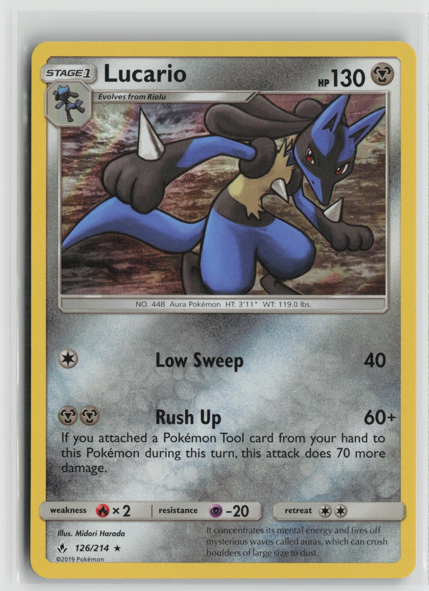 Lucario - (SM Unbroken Bonds) Rare Normal PR 126/214 NM