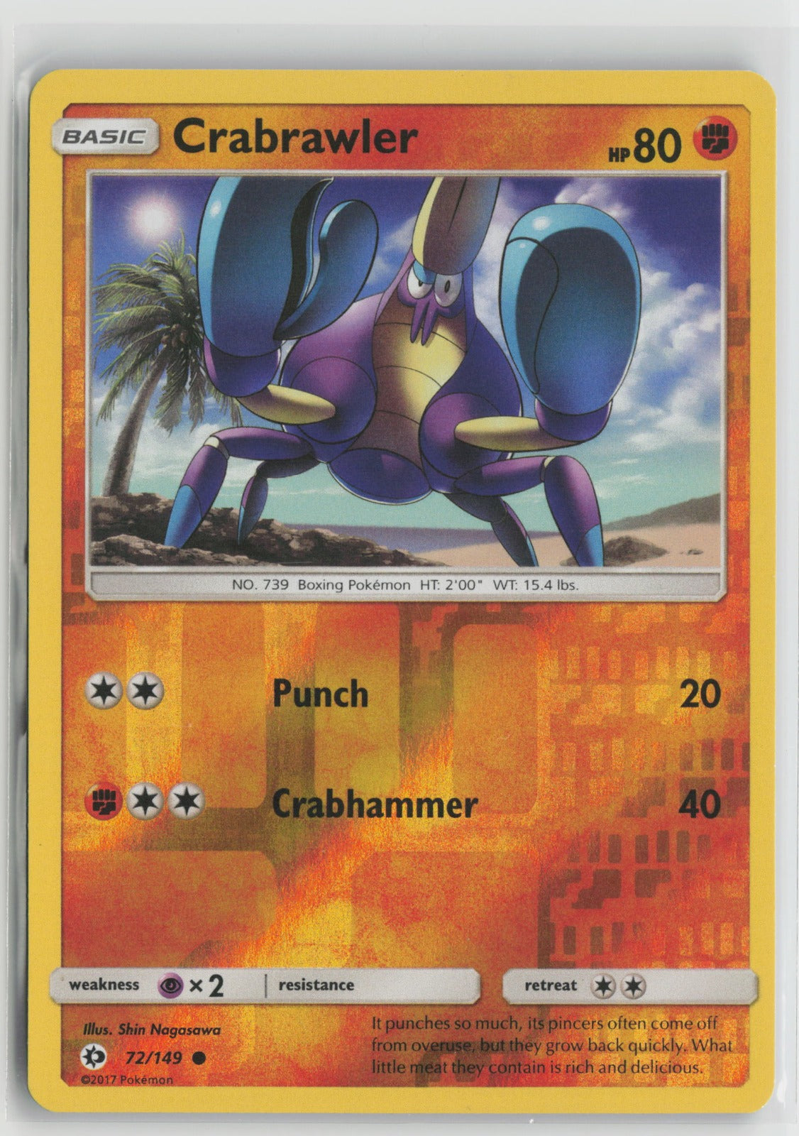 Crabrawler Common Reverse Holo SM01 72/149 NM