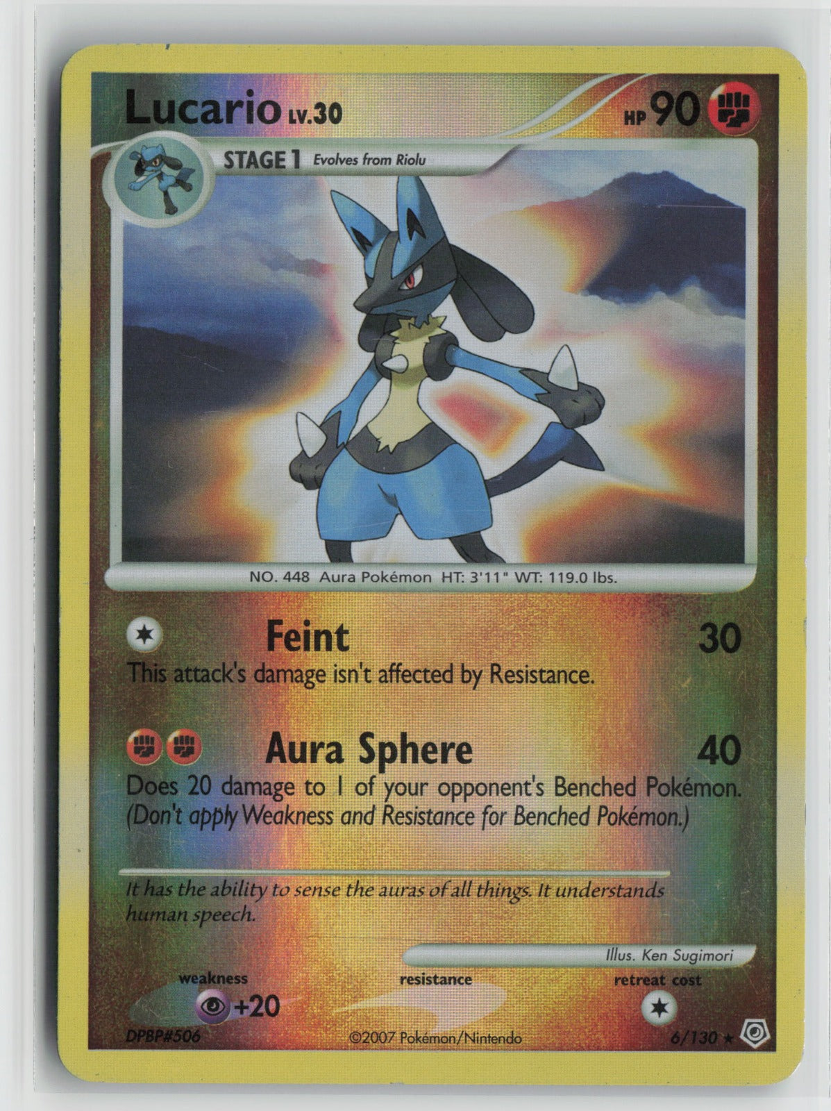 Lucario Holo Rare Reverse Holo DP 6/130 MP