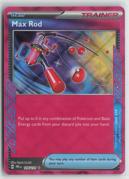 Max Rod ACE SPEC Rare Holo PRE 116/131 NM