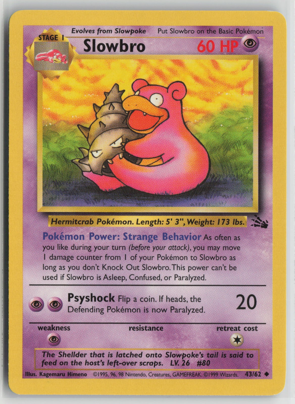 Slowbro Uncommon Unlimited FO 43/62 LP