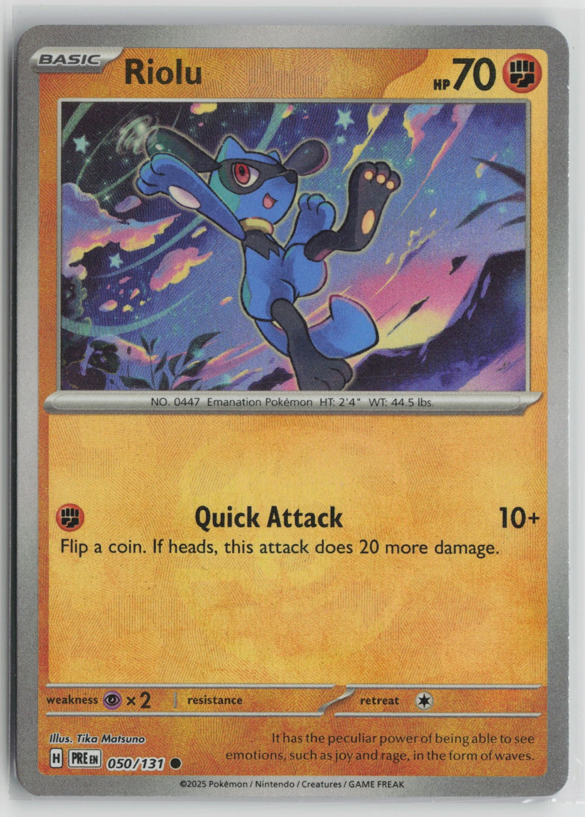 Riolu Master Ball Pattern Common Holo PRE 050/131 NM