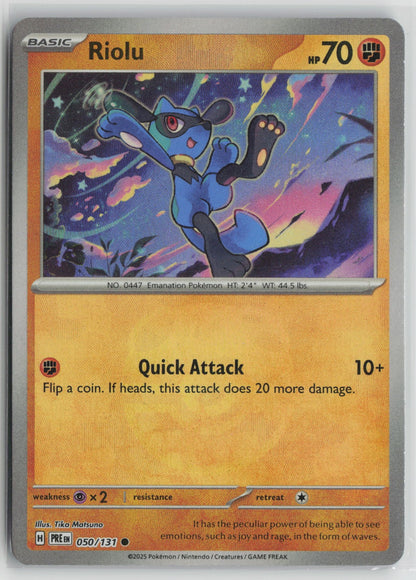 Riolu Master Ball Pattern Common Holo PRE 050/131 NM