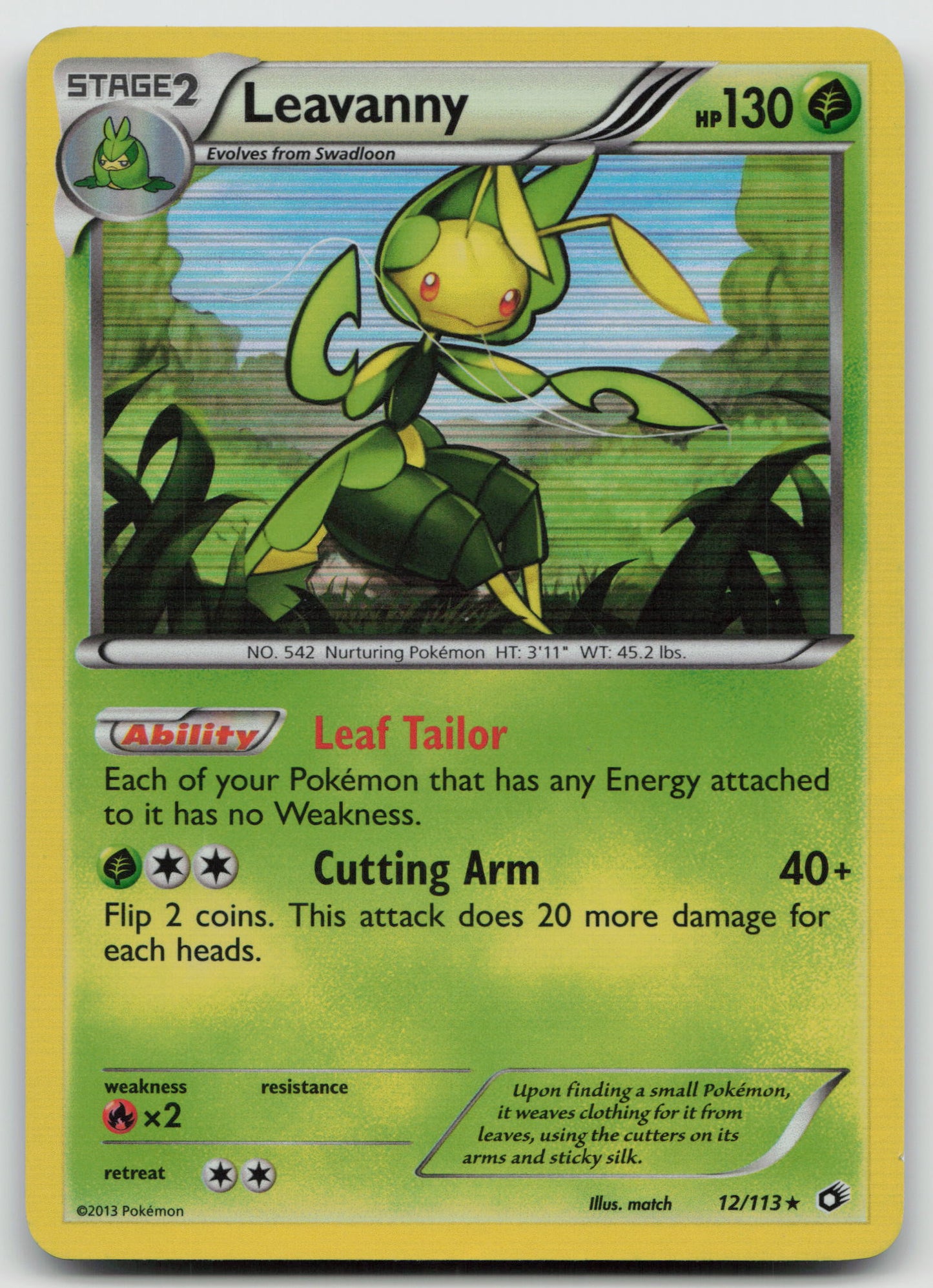 Leavanny Holo Rare Holo LTR 12/113 MP