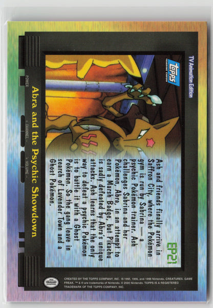 EP21 Abra and the Psychic Showdown Topps TV Animation Series 1999 Non-Holo NM (Back)