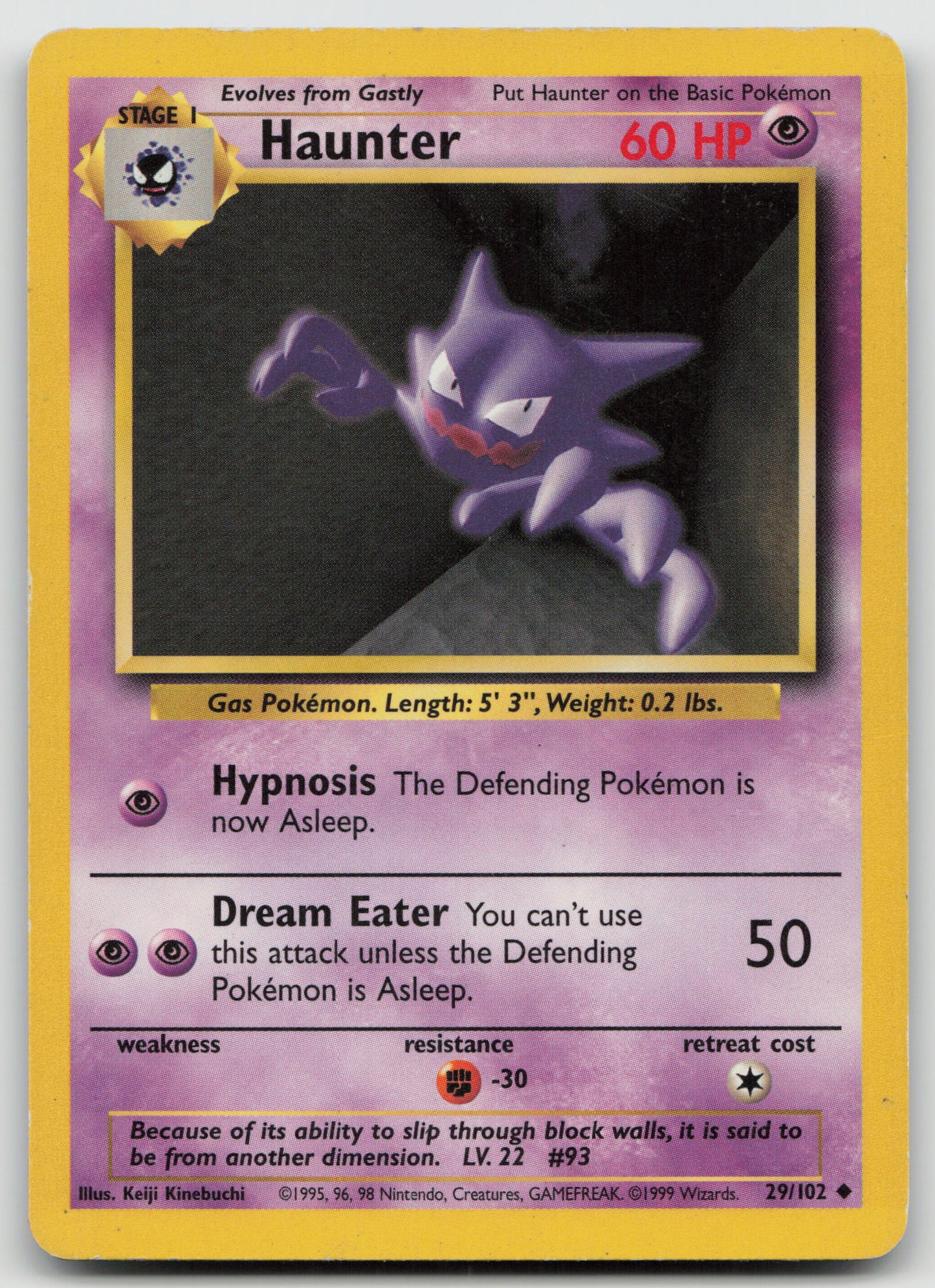 Haunter Uncommon Normal BS 029/102 HP