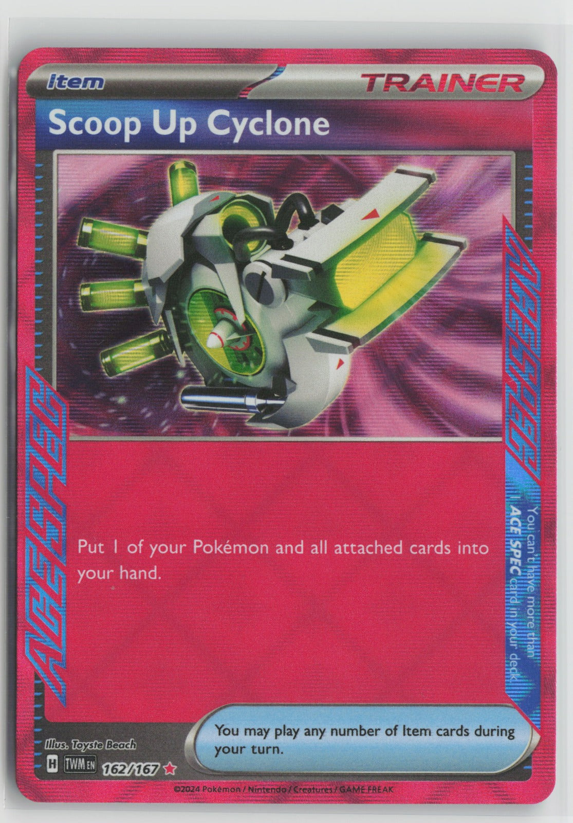 Scoop Up Cyclone ACE SPEC Rare Holo TWM 162/167 NM
