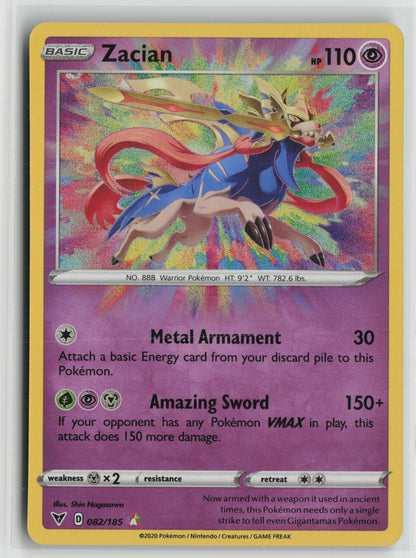 Zacian Amazing Rare Holo SWSH04 082/185 NM