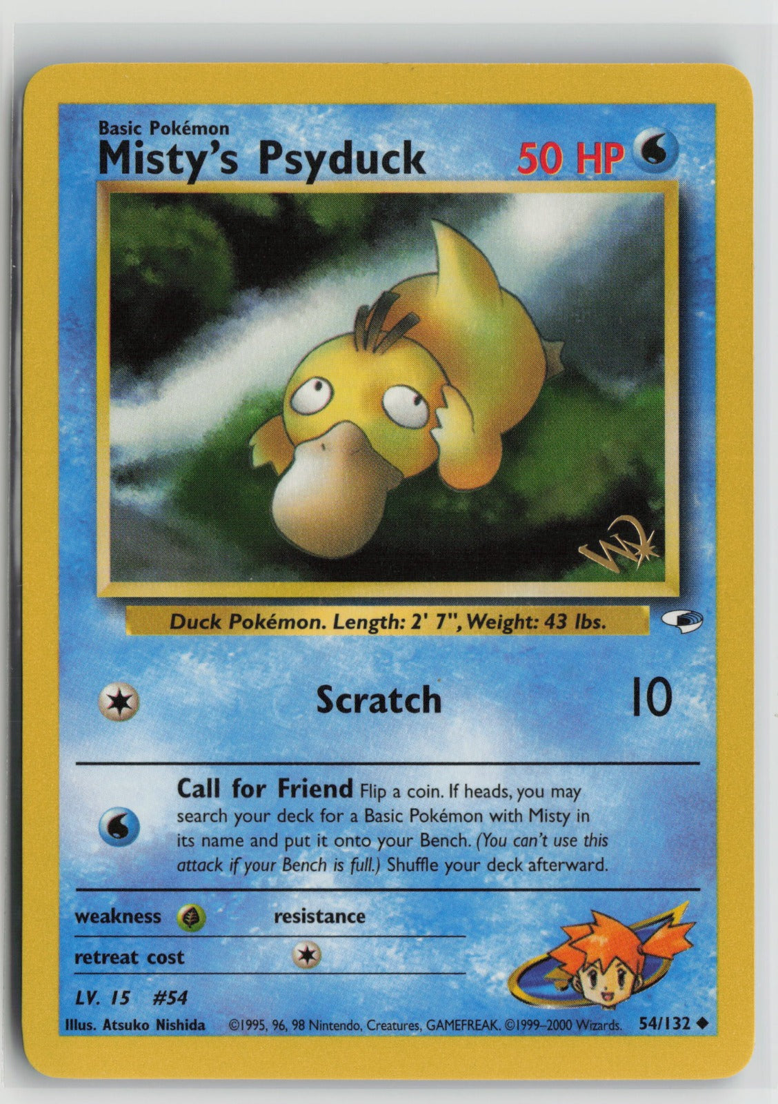 Misty's Psyduck [W Stamped] Promo PR 054/132 NM