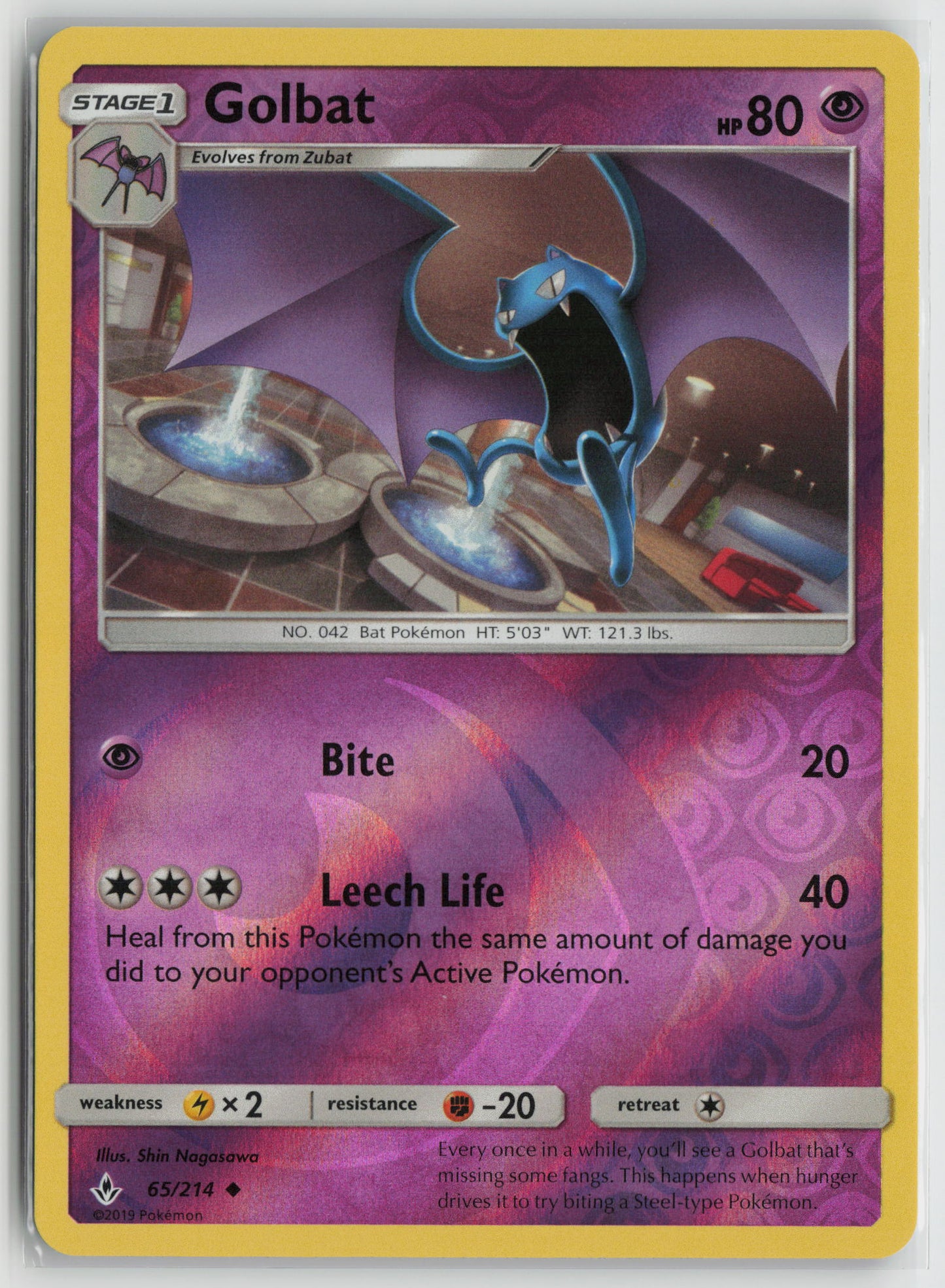 Golbat Uncommon Reverse Holo SM10 65/214 NM