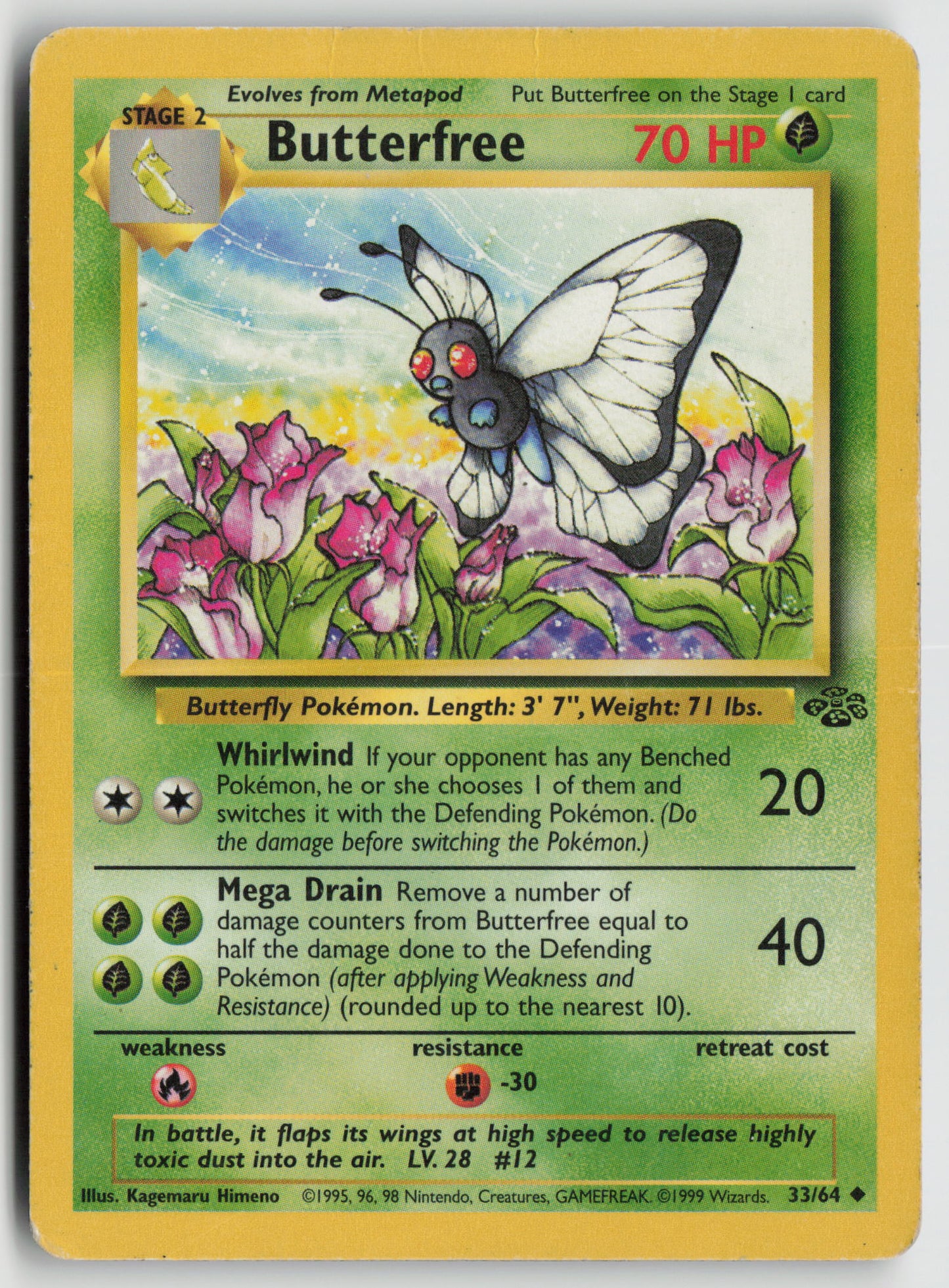 Butterfree Uncommon Jungle 33/64 DMG