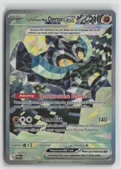 Cornerstone Mask Ogerpon ex - Special Illustration Rare Holo TWM 215/167 NM