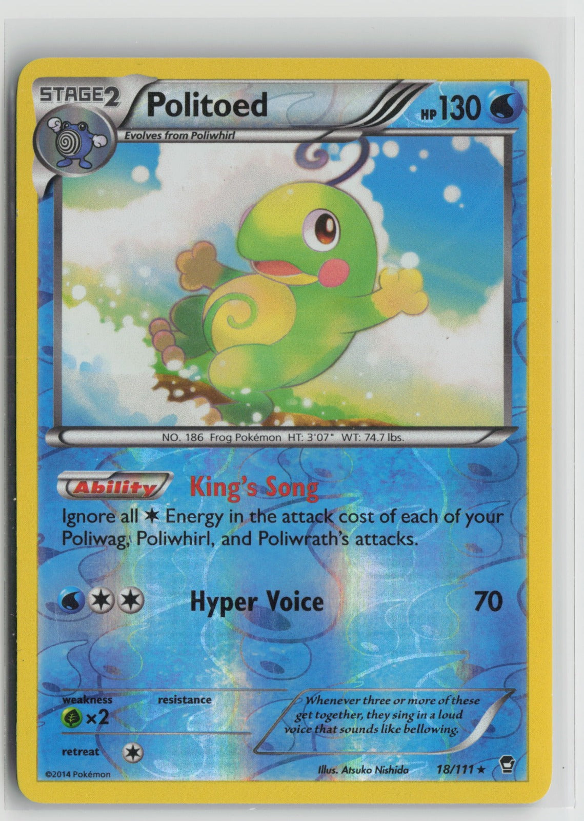 Politoed Rare Reverse Holo FFI 18/111 LP