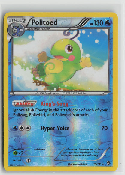 Politoed Rare Reverse Holo FFI 18/111 LP