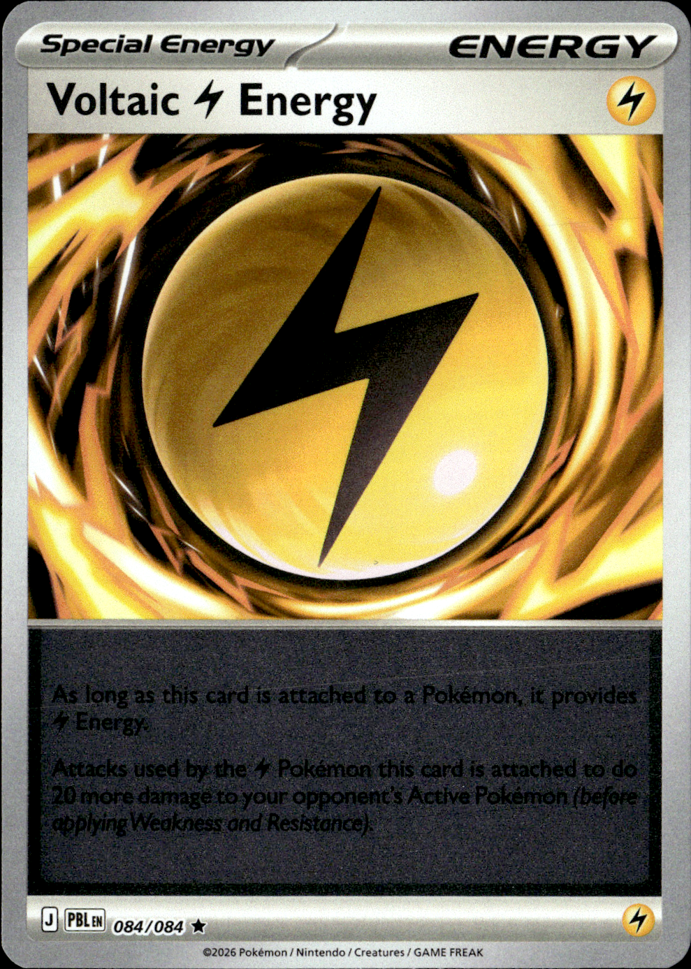 Voltaic Lightning Energy Rare Reverse Holo PBL 084/084 NM