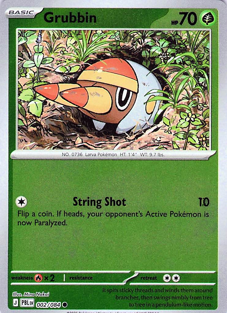 Grubbin Common Reverse Holo PBL 002/084 NM