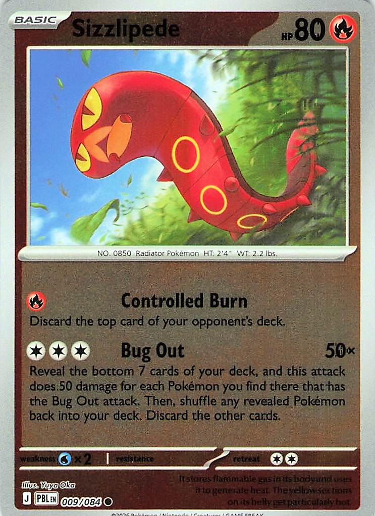 Sizzlipede Common Reverse Holo PBL 009/084 NM