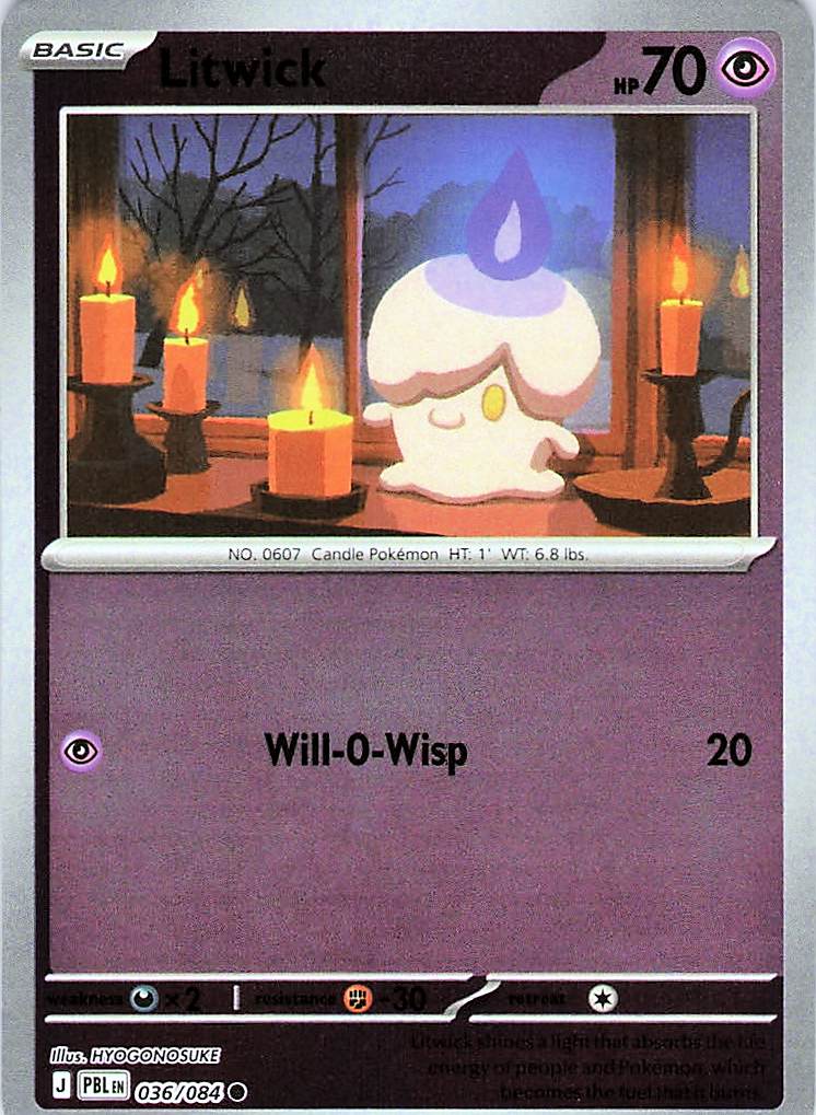 Litwick Common Reverse Holo PBL 036/084 NM