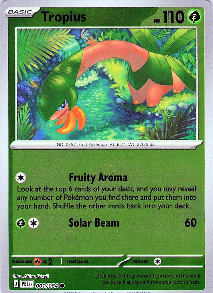 Tropius Common Reverse Holo PBL 001/084 NM