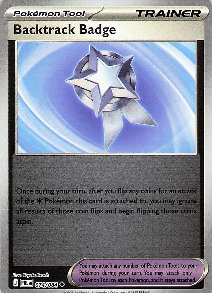 Backtrack Badge Uncommon Reverse Holo PBL 074/084 NM