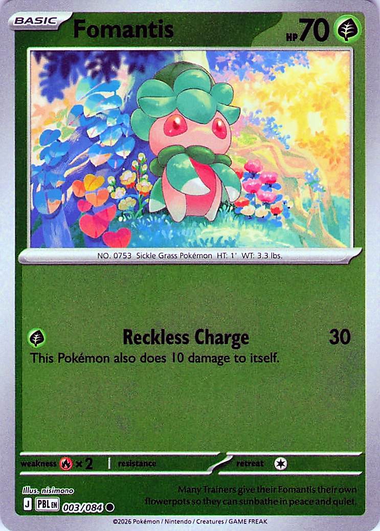 Fomantis Common Reverse Holo PBL 003/084 NM
