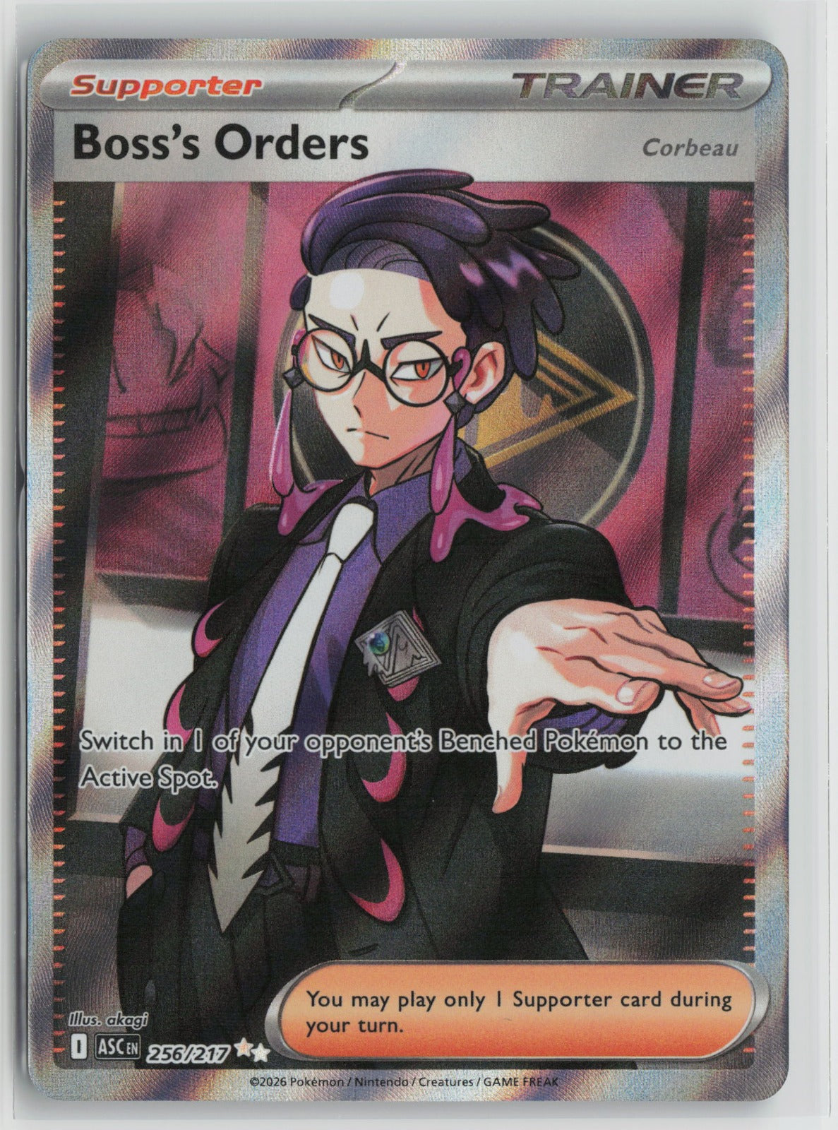 Boss's Orders [Corbeau] Ultra Rare Holo ASC 256/217 NM