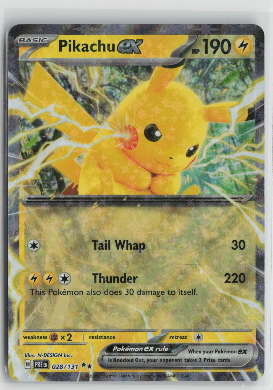 Pikachu ex - Double Rare Holo PRE 028/131 NM