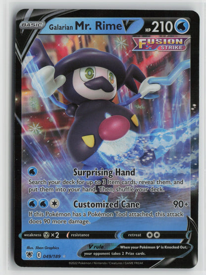 Galarian Mr. Rime V Ultra Rare Holo SWSH10 049/189 NM