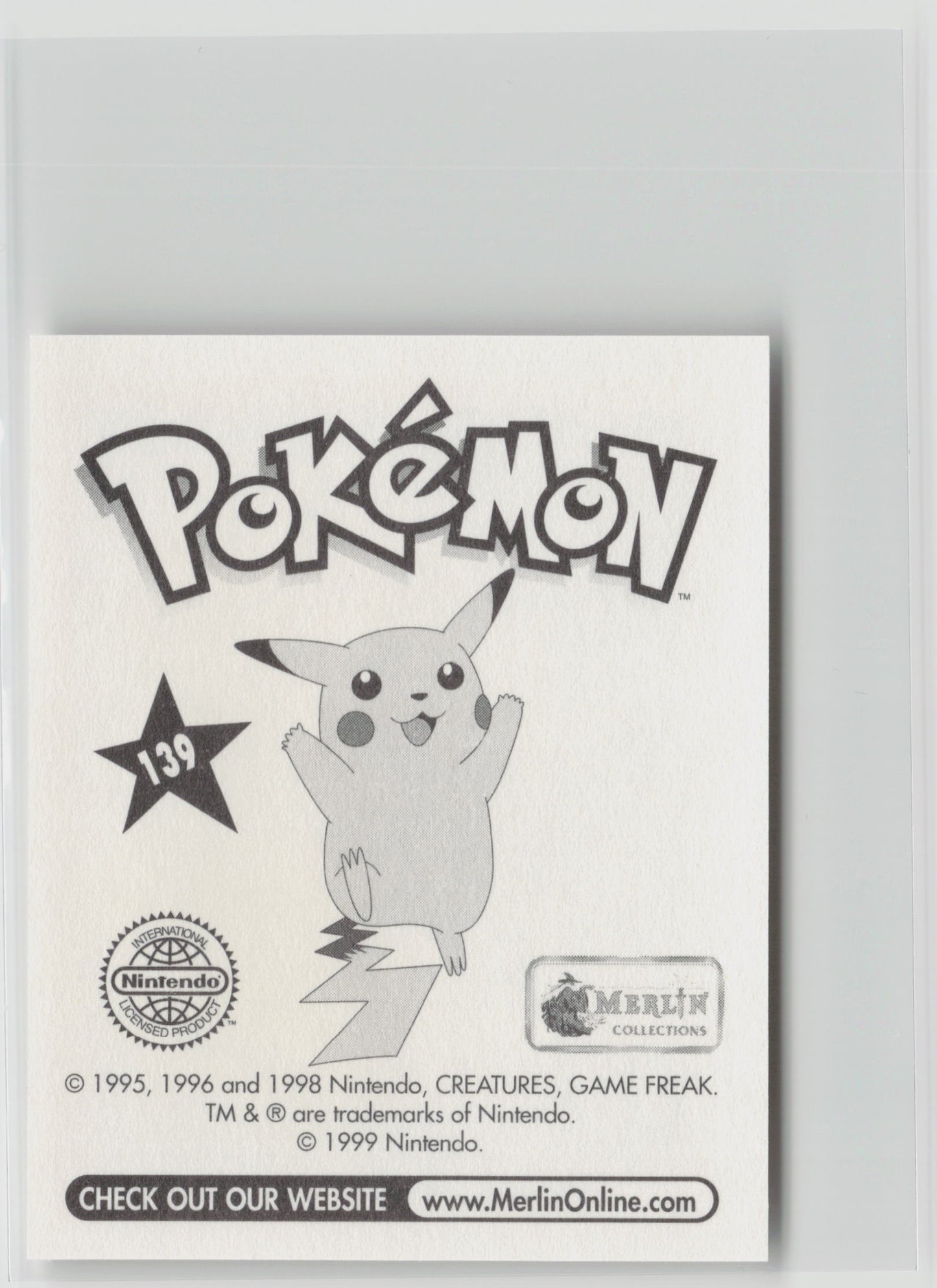 Omastar - Merlin Topps Sticker 1999 #139 NM (Back)