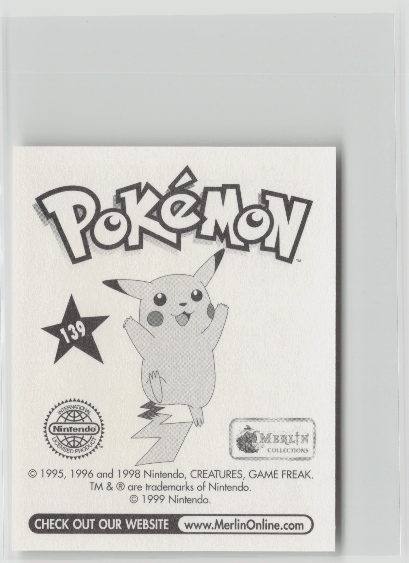 Omastar - Merlin Topps Sticker 1999 #139 NM (Back)