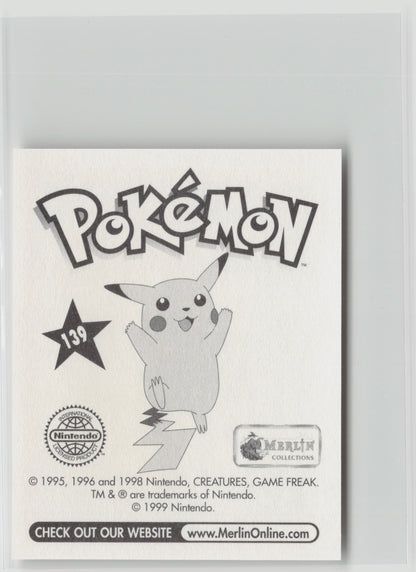 Omastar - Merlin Topps Sticker 1999 #139 NM (Back)