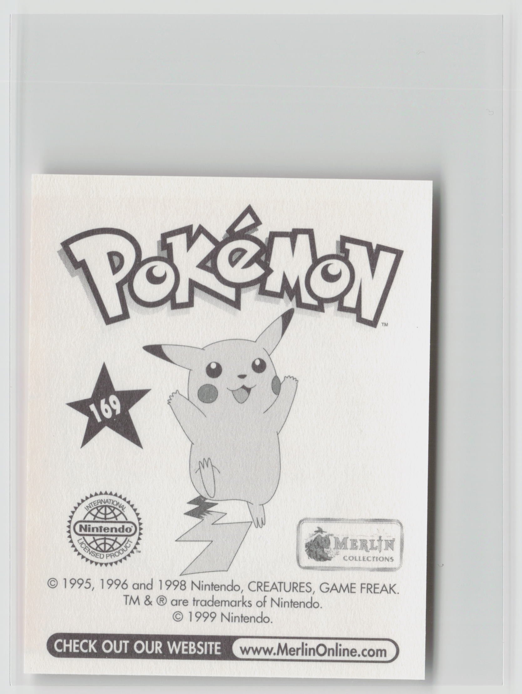 Voltorb - Merlin Topps Sticker 1999 #169 NM (Back)