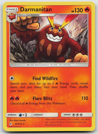 Darmanitan Rare Normal SM10 24/214 NM