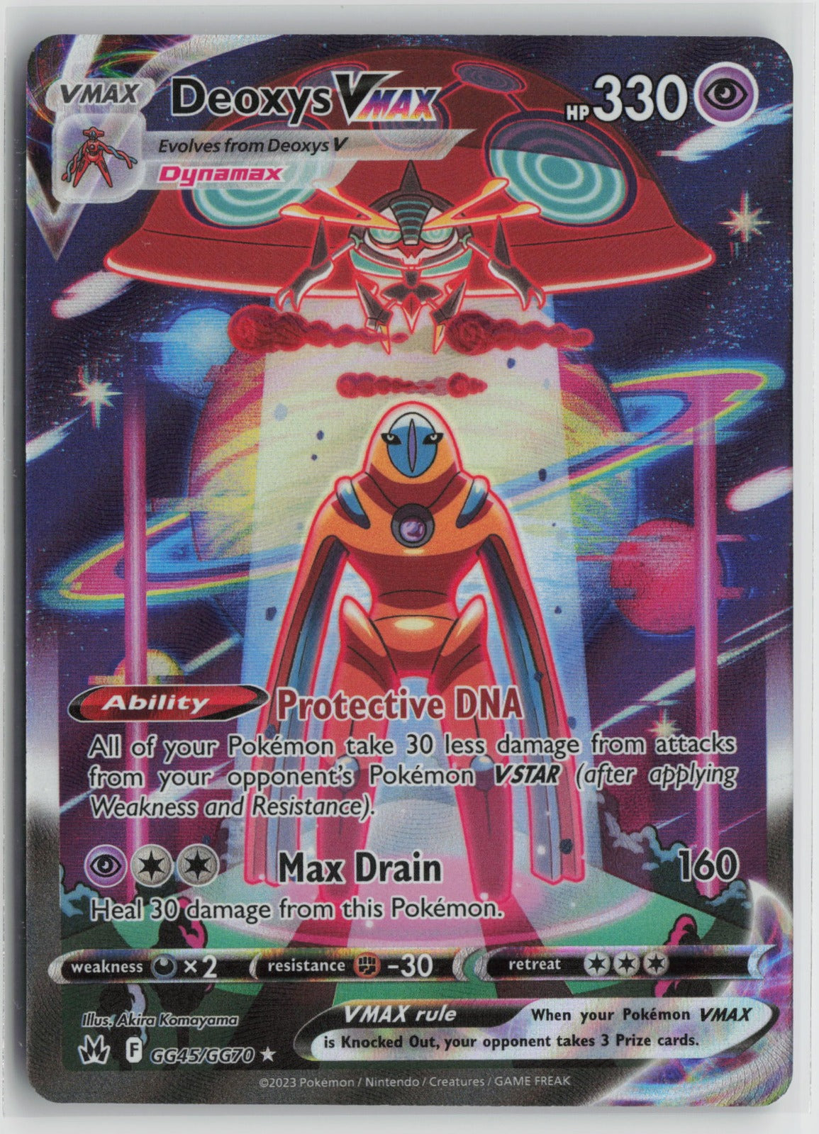 Deoxys VMAX Ultra Rare Holo CRZ:GG GG45/GG70 NM