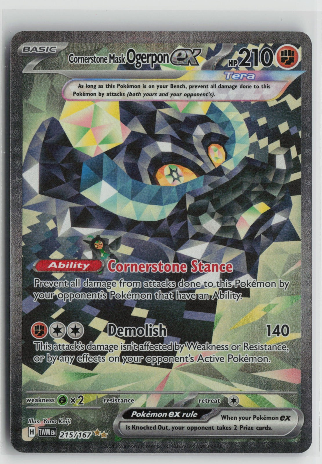 Cornerstone Mask Ogerpon ex - Special Illustration Rare Holo TWM 215/167 NM