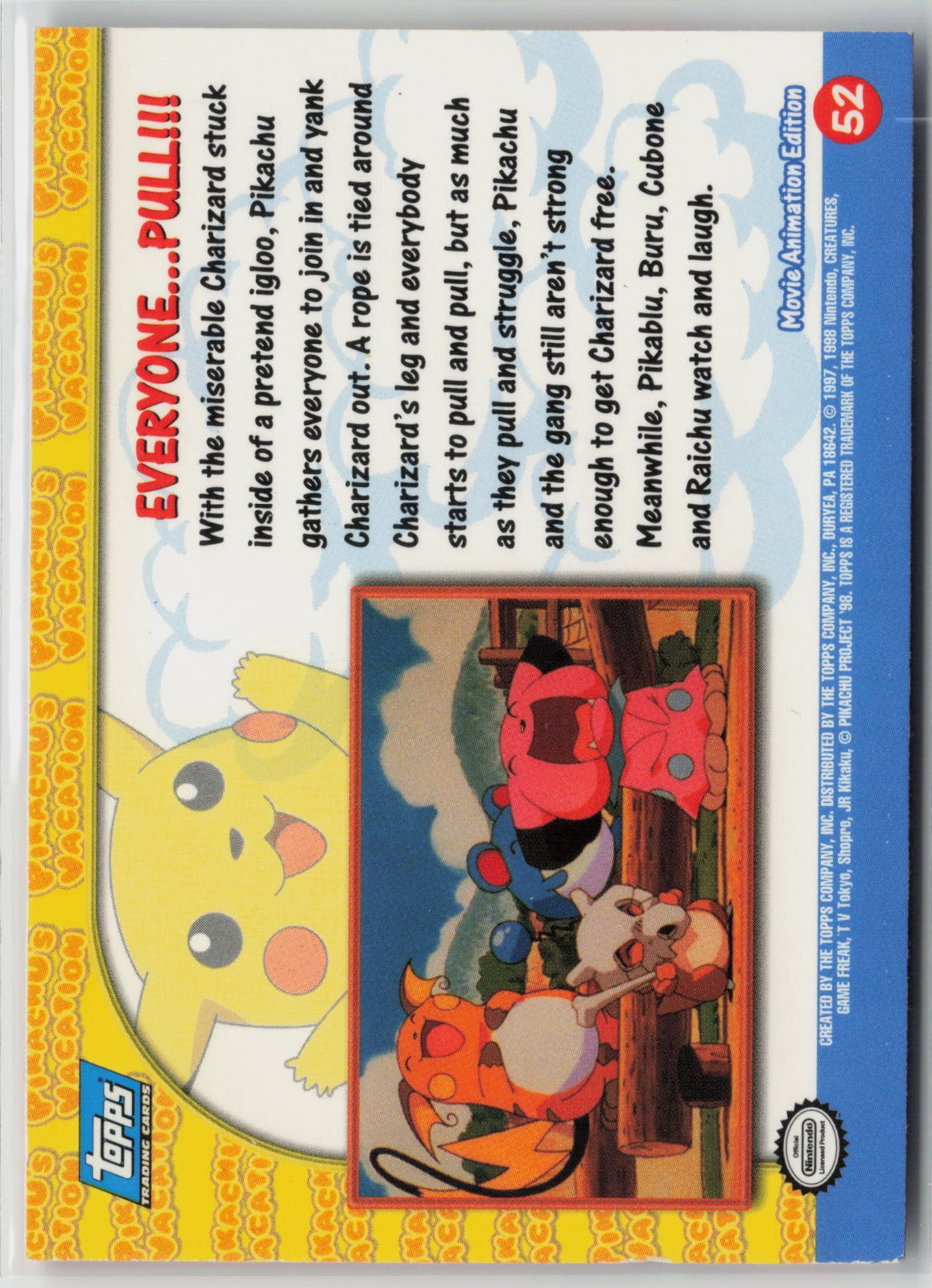 Topps Everyone... Pull!!! Pikachu's Vacation #52 LP (Back)