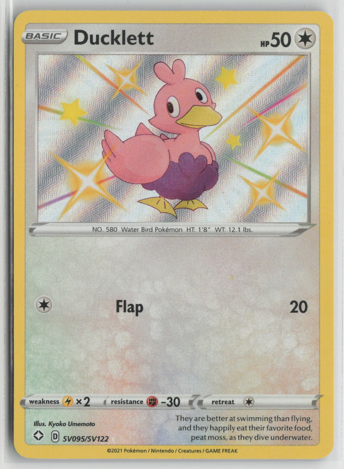 Ducklett Shiny Holo Rare Holo SHFSV SV095/SV122 NM