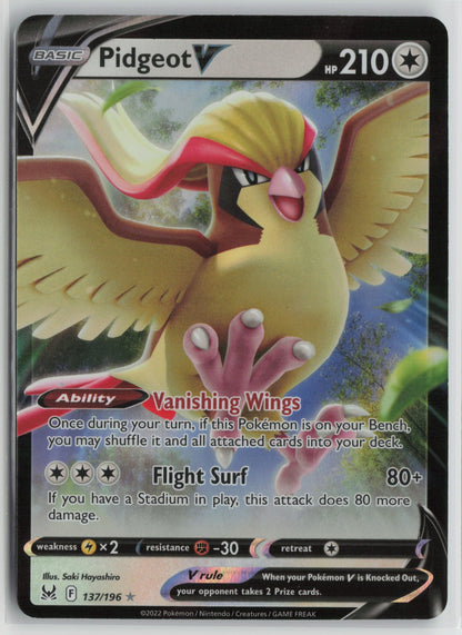 Pidgeot V Ultra Rare Holo SWSH11 137/196 NM
