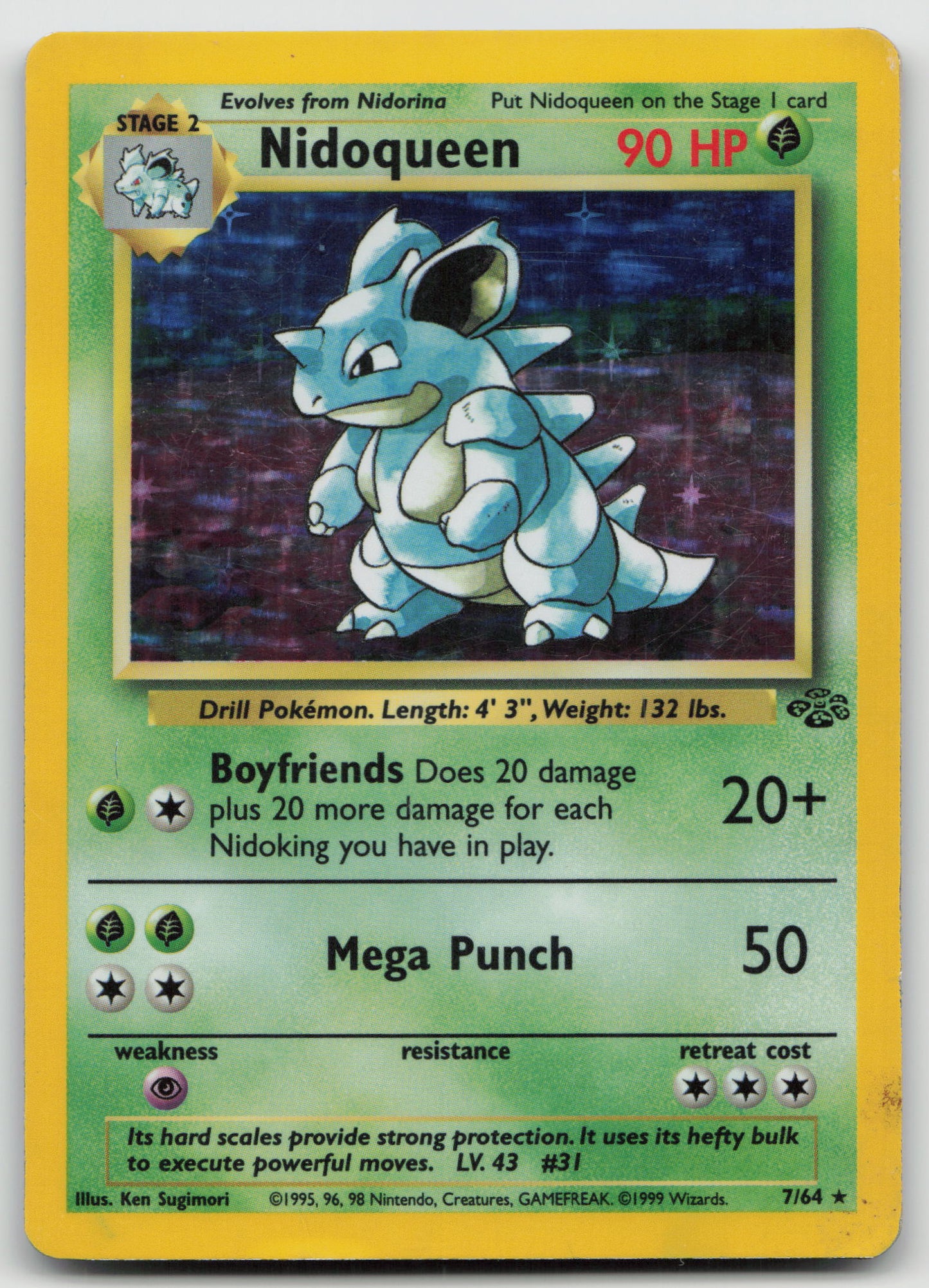 Nidoqueen (7) Holo Rare Holo JU 07/64 HP