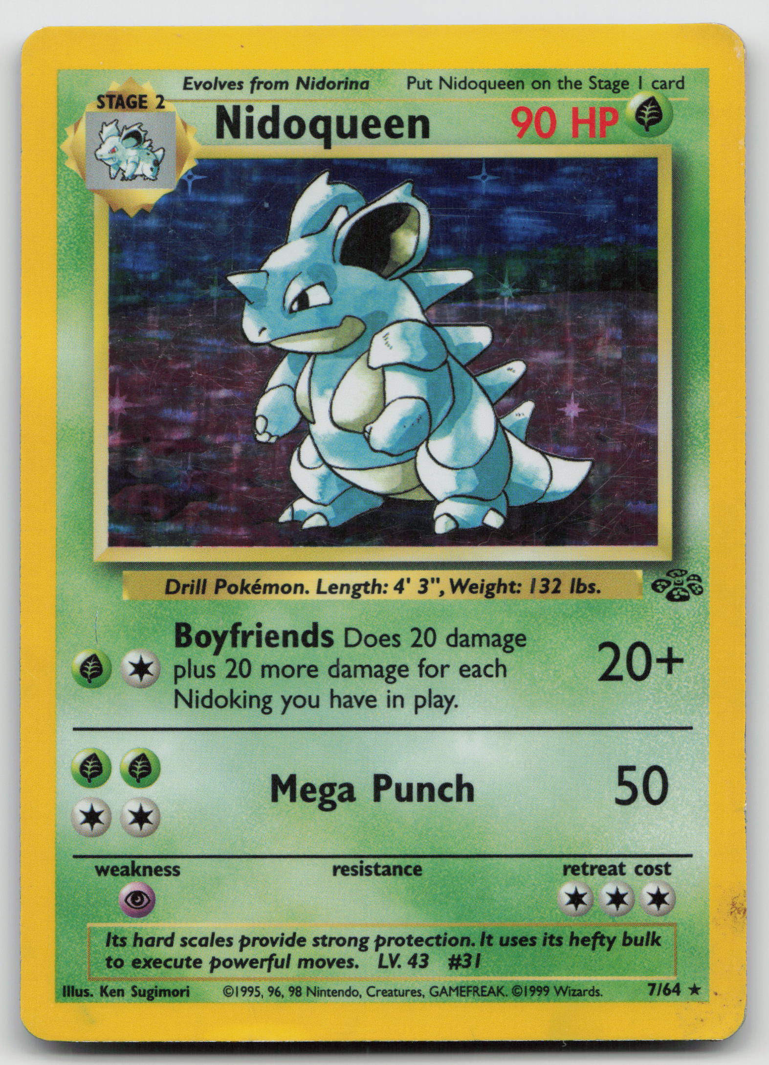 Nidoqueen (7) Holo Rare Holo JU 07/64 HP